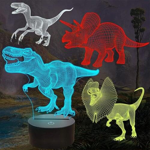 Dinosaur Series 16 Color 3D LED Night light Lamp Remote Control Table Lamps Toys Gift For kid Home Decoration 3D Night Light
