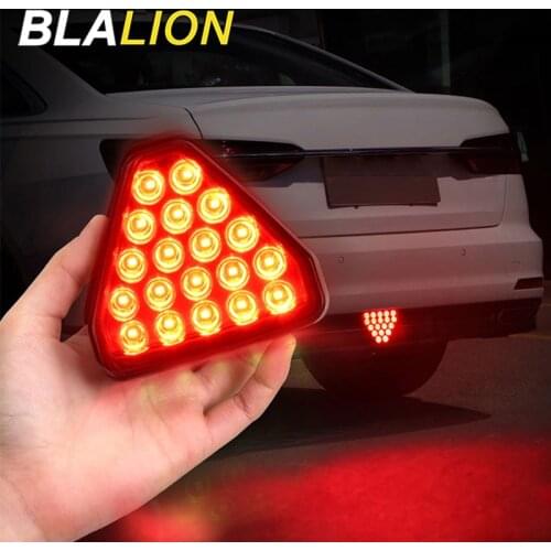 Led Car Rear Strobe Warning Light Waterproof Brake Light Triangle Fog Lamp Red Taillight Anti Collision Signal Lamp Auto Styling