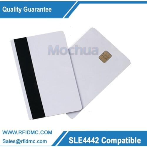 Contact SLE 4442 Chip with HICO Mag-stripe ISO7816 PVC Smart IC Card -10pcs