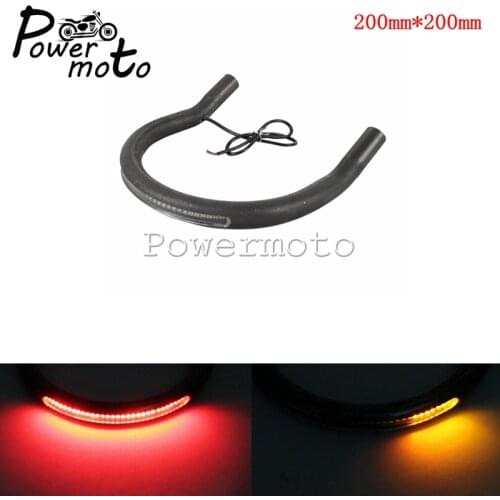 200mm Universal Motorcycle Upswept Rear Seat Hoop Loop Frame With LED Tail Brake Light For Honda CB CL CG GB GL Cafe Racer