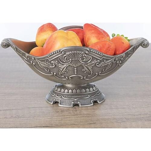 Vintage Fruit Storage Tray Snack Nuts Plate Luxury Retro European High Stand Home Restaurant Hotel KTV Desktop Food Container