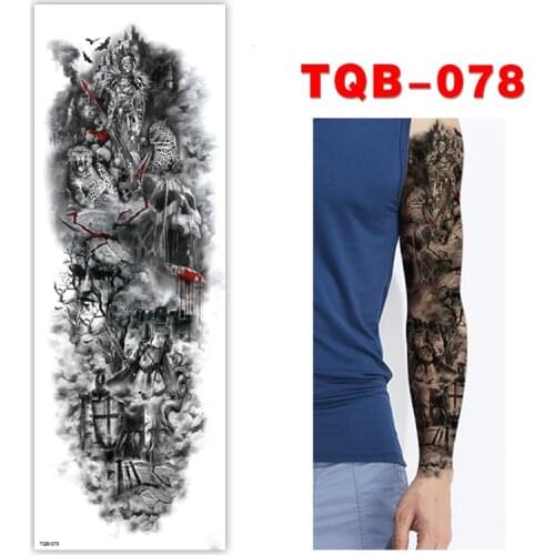 FULL SLEEVE ARM TEMPORARY TATTOO, ORIENTAL DRAGON, VICTORY WARRIOR , MENS, WOMENS,BODY ART