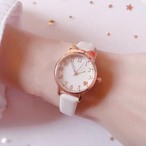 1Pcs Pink Sakura Moon Star Moon Girlfriends Cute Cartoon Girls Bracelet Watch Set Women Watches