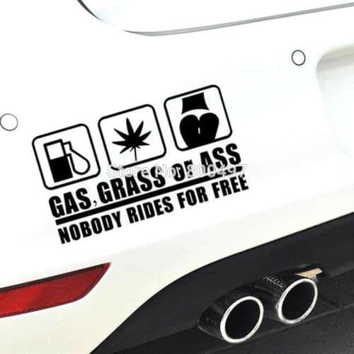 10 x New Style Decoration Car Acccessories Funny Creative Reflective Stickers Gas Grass or Ass Car Whole Body Decals