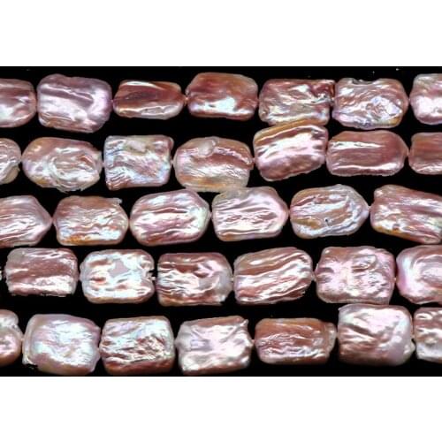 14x18mm 100% Natural Baroque Rectangle shape Purple Freshwater Pearl Beads For Jewelry Making DIY Bracelet Necklace Earring 15