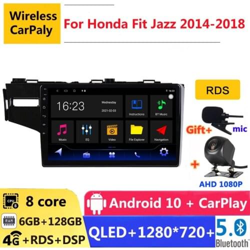 6G RAM 2 din android 10 car radio auto stereo for honda fit jazz 3 GP 2014 15 16 17 2018 navigation GPS DVD Multimedia Player