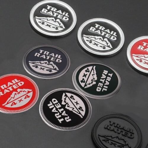 Car Sticker Trail Rated 4X4 Emblem Badge Decal Front Hood Grille for Jeep Grand RAM Renegade Wrangler Cherokee Dodge Challenger