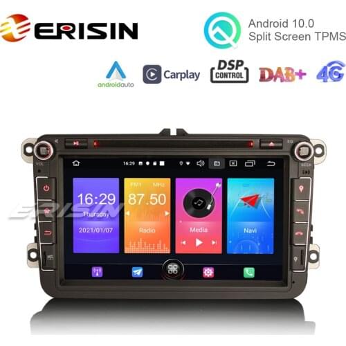 Erisin 2715 8" DSP Android 10.0 Car Stereo CarPlay Auto DAB+ 4G DVD GPS for VW Passat CC Golf 6 Tiguan Jetta Polo Eos Seat Skoda