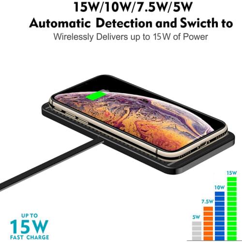 C1 QI Wireless Car Charger Pad for iPhone 11 Pro Max Fast Quick Wireless Charger Car 10W 7.5W Storage Drawer