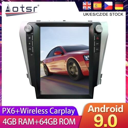 For Toyota Camry XV 50 55 2012-2015 Tesla styel Android 9 Car DVD Screen GPS Navigation Radio Stereo Multimedia Palyer HeadUnit