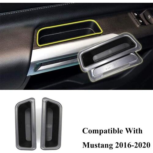 Front Door Side Storage Box Organizer Armrest Container Tray for Mustang 2015-2021