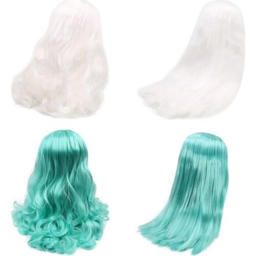DBS factory blyth doll icy doll wig rbl scalp and dome white hair green hair purple hair for DIY custom