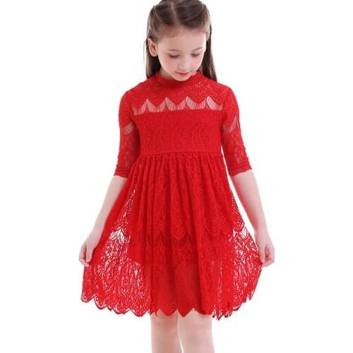 2018 Baby Kid Flower Girl Dress Lace Princess Dress Birthday Party Wedding Bridesmaid Dress casual kid Dress for Girl 18M-6Y
