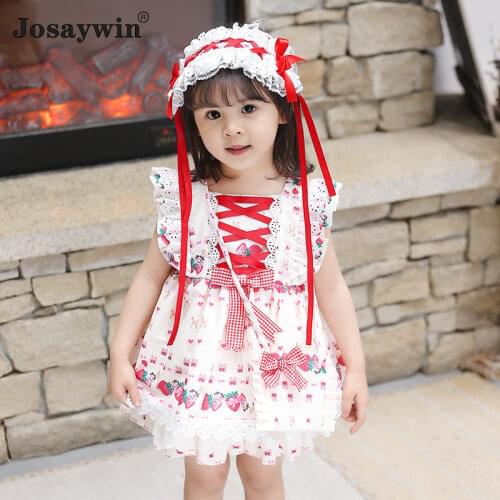 Kids Dress for Girls Baby Party Dress for Kid Summer Strawberry Wedding Dress Girl Ball Gown 2020 Lolita Style Princess Vestidos