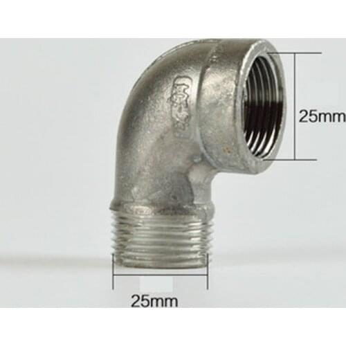 DN20 3/4" BSPP Male x Female Elbow 201 Stainless Pipe Fitting Connector Coupling Adapter