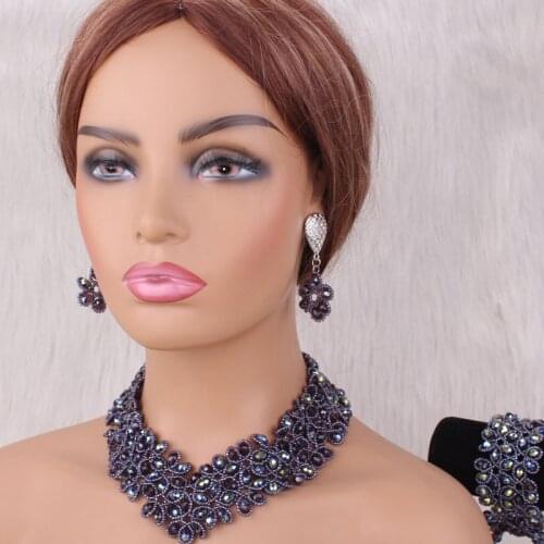 Dudo Genuine African Beads Flowers Jewelry Set Mix Color Women Bridal Choker Necklace Set With Earrings and Bracelet Trenday