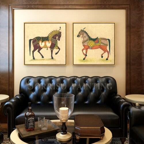 Europe Classic War Horse Canvas Painting Porch Posters And Prints Pictures For Living Room Corridor Wall Art Home Study Decor