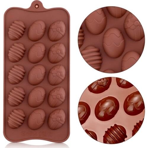 Easter Egg Chocolate Mold Easter Candy Cookie Mould Silicone Baking Mold for Party Jelly Ice Cube Fondant Silicone Molds