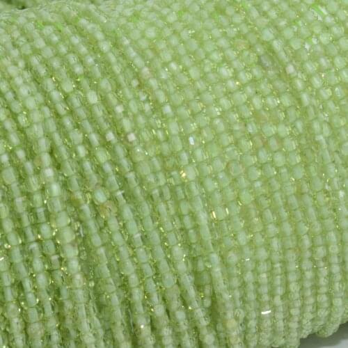 Natural Peridot Faceted Irregular Cube Beads 2.3mm