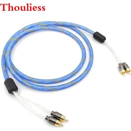 Thouliess HiFi Liton Silver-plated Dual-Filter Audio/Video Signal Line RCA Cable with Gold plated plug for Amplifier CD player