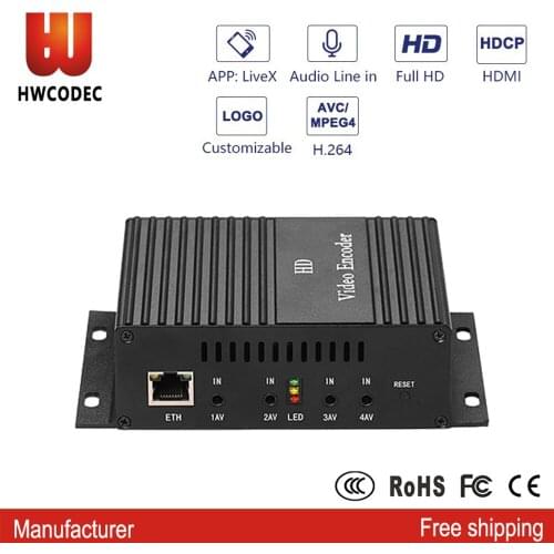 HWCODEC H3104AV Free Shipping H264 Encoder 4 Channels CVBS Video Encoder IPTV Encoder Support RTSP RTMP HTTP HLS for YouTuBe