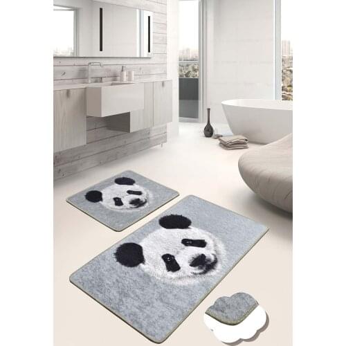 Huge Panda Bathroom Area Rugs Non-slip Sole Carpet 2 pcs/set Bath Mat Set Toilet Rugs Flannel Anti Slip Shower Carpet