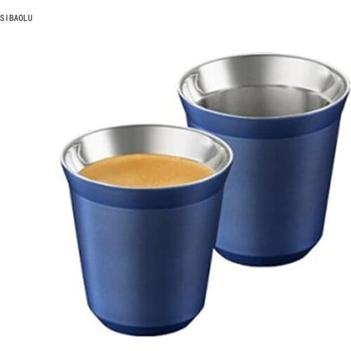 Espresso Mugs 80ml 160ml Set of 2 ,Stainless Steel Espresso Cups Set, Insulated Tea Coffee Mugs Double Wall Cups Dishwasher Safe