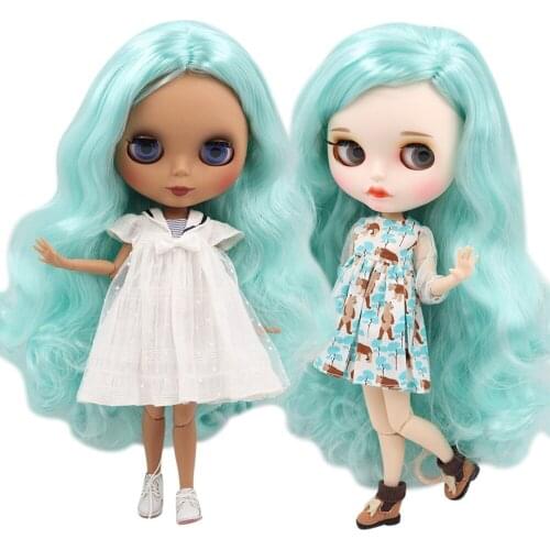 ICY DBS Blyth 1/6 bjd dolls blue mixed hair customized matte face nude Joint body BL136/4268