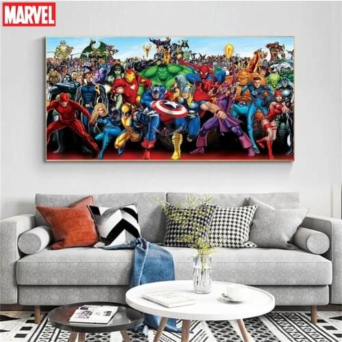 Marvel Avengers Canvas Painting Superhero Captain America Poster Prints Wall Art Pictures for Living Room Home Decor