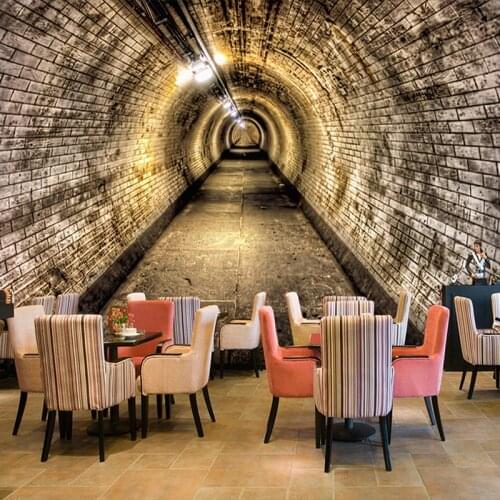 Custom Wall Poster 3D Stereoscopic Space Brick Wall Mural Study Room Bedroom Restaurant Bar Background Photo Wall Paper Modern
