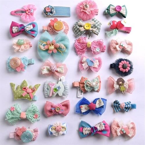 NEW 5pcs/set flowers Bowknot Hairpins children stars Cartoon hair clips kids girls handmade Barrettes Accessories headwea