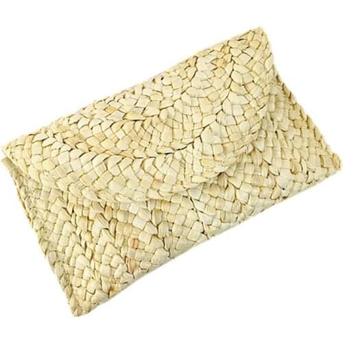 New corn fur woven bag clutch bag woman large capacity clip bag hand woven bag