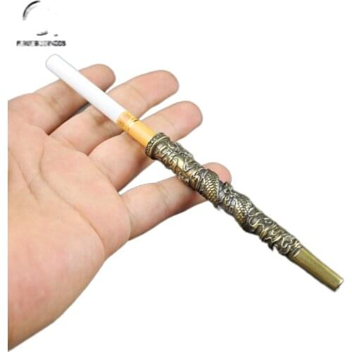 New Copper dragon Smoke Pipes Cigarette Tobacco brass retro Smoking Mouthpiece Holder husband Fathers gift
