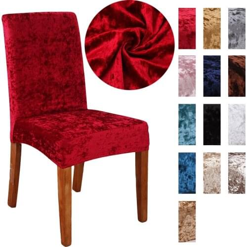 New Super Soft High Elastic Solid Color Chair Cover Dustproof Gold Diamond Velvet Chair Cover Stool Cover All Season Available