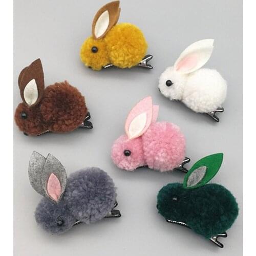 Cute Rabbit Style Hair Bands Felt 3D Animals Plush Rabbit Ears Headband Hair Rope For Children Girls Hair Accessories