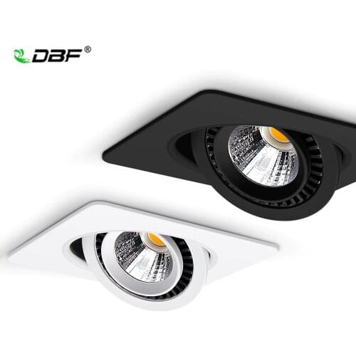 Dimmable 360 Angle Rotatable LED Ceiling Spot Light 5W 7W 10W 12W 15W Square LED Recessed Downlight with AC 85-265V LED Driver