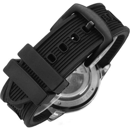 22mm 24mm Black Silicone Rubber Watch Band Strap With Thicken Buckle Belt Watch Accessories Tools For Breitling Watchband