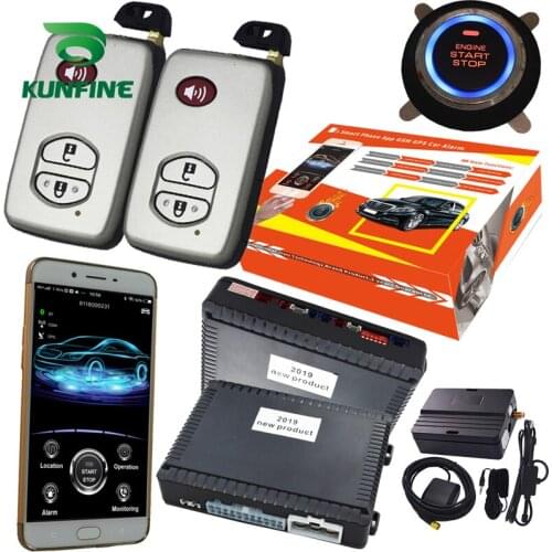 GPS Car Alarm System Push Button Start Passive Keyless Entry Remote Car Engine Start Stop Support Android and ios System 688FT