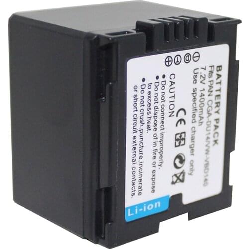 7.4V 1400mAh CGA CGR DU21 DU14 Replacement Battery Camera batteries for Panasonic NV-GS65 NV-GS75 NV-GS78 NV-GS80 NV-GS85
