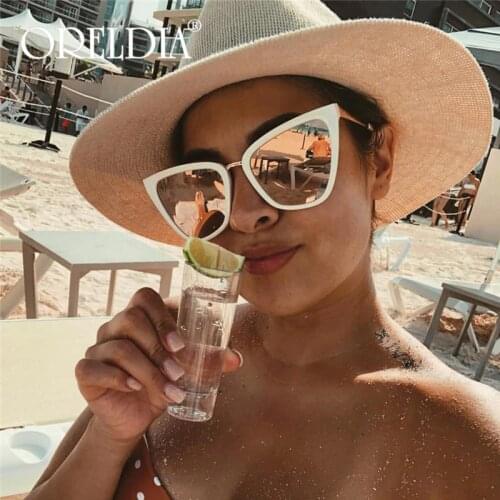 Oversized Cateye Sunglasses Women 2020 Retro Cat Eye Brand Design Sun Glasses Women Luxury Vintage Glasses Mirror UV400 Oculos