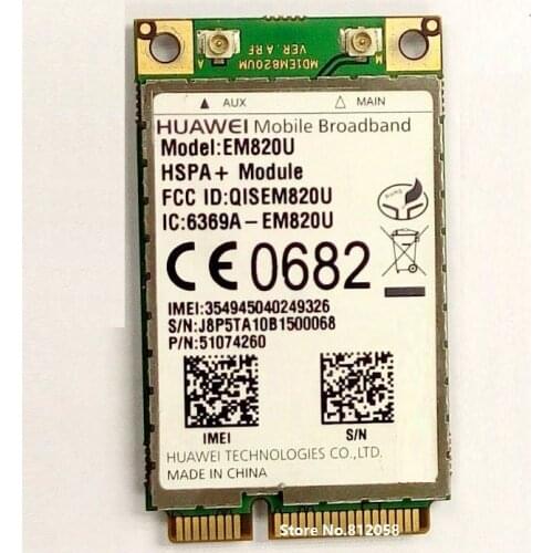 SSEA Unlocked HuaWei EM820U 3G WCDMA GSM WWAN Card HSPA 21.6Mb network Mini PCI-E Wlan card