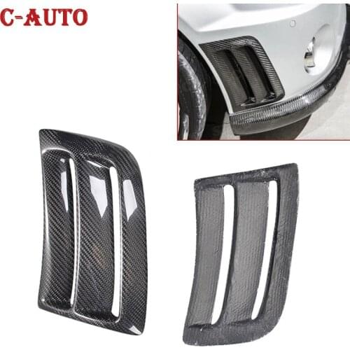 Carbon Fiber Car Front Bumper Side Air Vents Trims Cover Stickers Frame For Benz C Class W204 C63 AMG 2008-2011 Scoop Plates