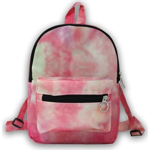 Vintage Women Small Backpack Mini School Bags for Teenagers Girls School Backpack Bag High Quality Tie Dye Lady Shoulder Bag