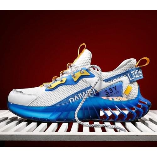Waterproof Mens Running Shoes Leather Sneakers Unique Blade Sole High-quality Keep Warm Cushioning Athletic Jogging Sport Shoes