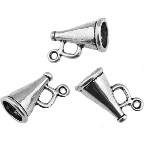 WYSIWYG 20pcs 15x9x9mm Charm Speaker 3 Colors 3D Speaker Loudspeaker Megaphone Cheerleading Charms For Jewelry Making