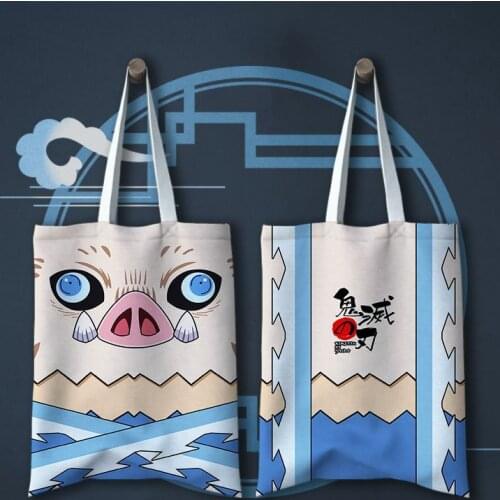 Japan Anime Toilet-Bound Hanako-kun Demon Slayer: Kimetsu no Yaiba Cosplay Canvas Travel Shopper Bags Women Shoulder Bag Handbag