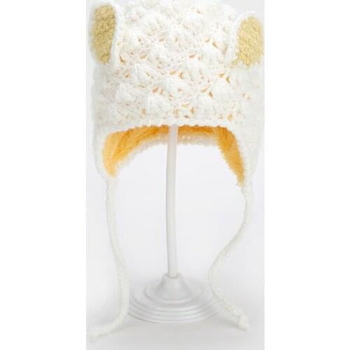 Winter Hat Girl Earflap Knit Beanie Fleece Autumn Warm Outdoor Skiing Accessory For Baby