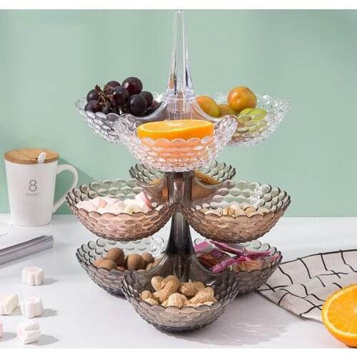 1/2/3 Multi Layer European Fruit Tray,Stackable Snack Serving Bowl - Dry Fruit Tray,Nut/Candy/Dried Fruit Display Storage Plate