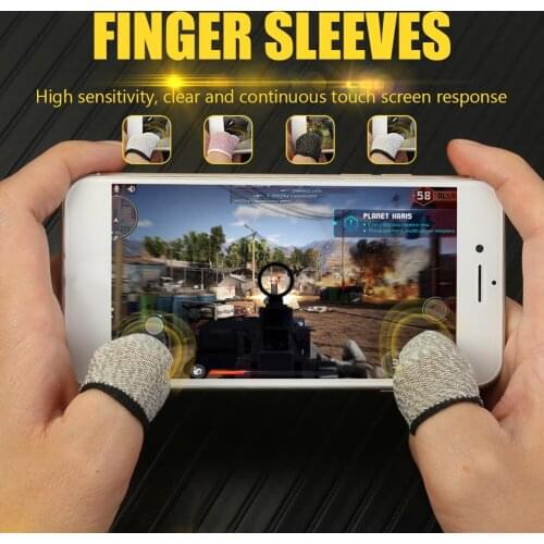 1 Pair Breathable Game Controller Sweat Proof Gaming Finger Thumb Sleeve Sensitive Touch Screen Gaming Finger Gloves for PUBG