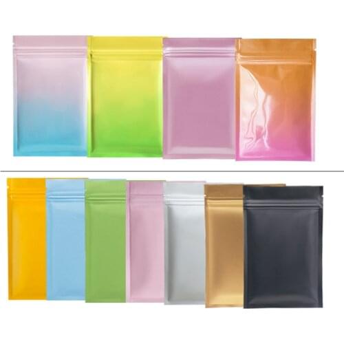 100pcs/lot Cute Self Seal Resealable Mylar Zip Lock Package Bags Heat Seal Ziplock Black White Gold Aluminum Foil Food Snack Bag